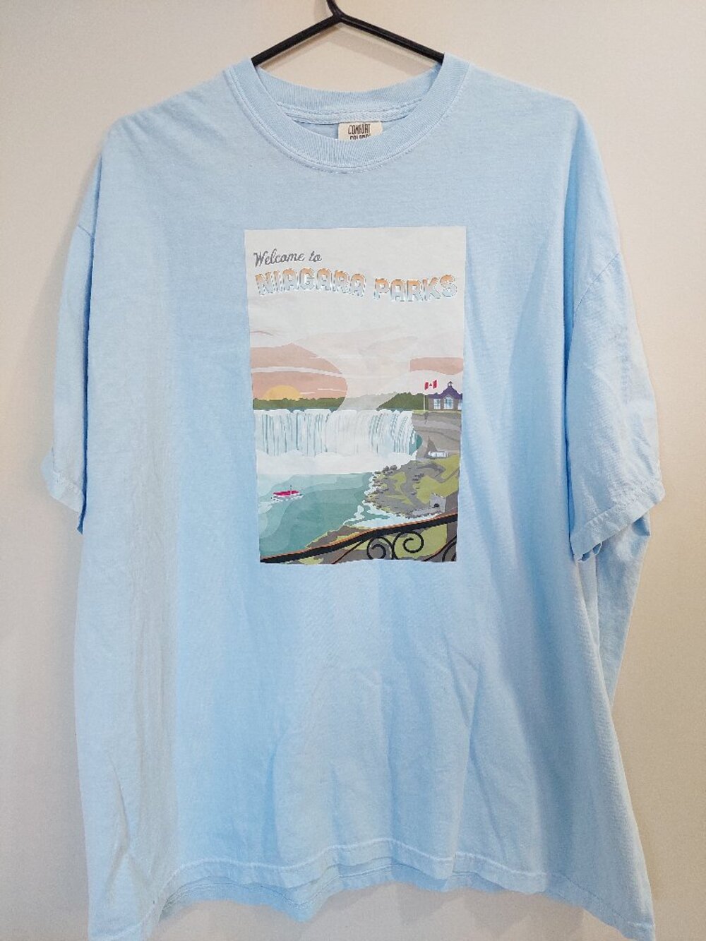 Comfort Colors Men's 2XL Niagara Falls Travel Poster Souvenir T-shirt